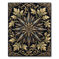 Ornate Gold Leaf Celestial Star Rug