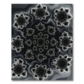 Monochromatic Abstract Fractal Radial Art Rug