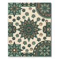 Sage Green Geometric Paw Star Floor Rug