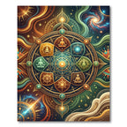 Celestial Golden Mandala Cosmic Enlightenment Rug