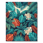 Lush Tropical Foliage With Vibrant Leaves Rug