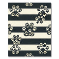 Monochrome Striped Animal Paw Rug