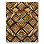 Golden Staircase Geometric Aztec Diamond Rug