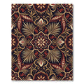 Earthy Terracotta Botanical Floral Medallion Rug