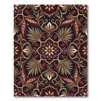 Earthy Terracotta Botanical Floral Medallion Rug