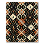 Warm Rustic Geometric Folk Art Rug