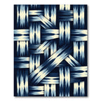 Woven Indigo Diamond Band Rug