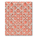 Geometric Salmon White Interlocking Grid Rug