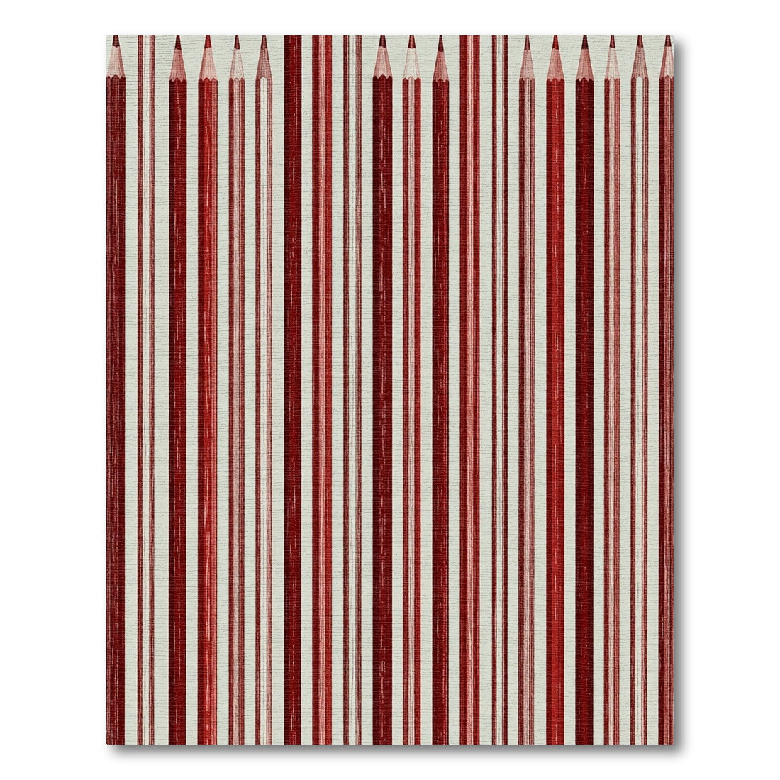 Crimson Vertical Pencils Ribbed Rug