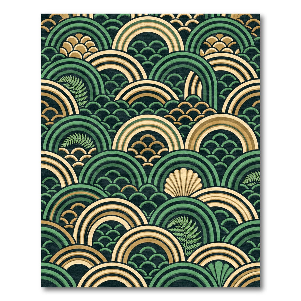 Art Deco Forest Fern Arch Rug