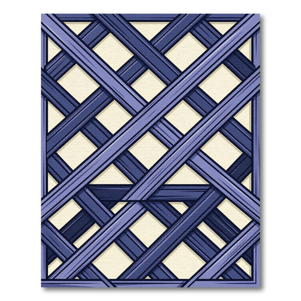 Deep Blue Intersecting Lattice Rug