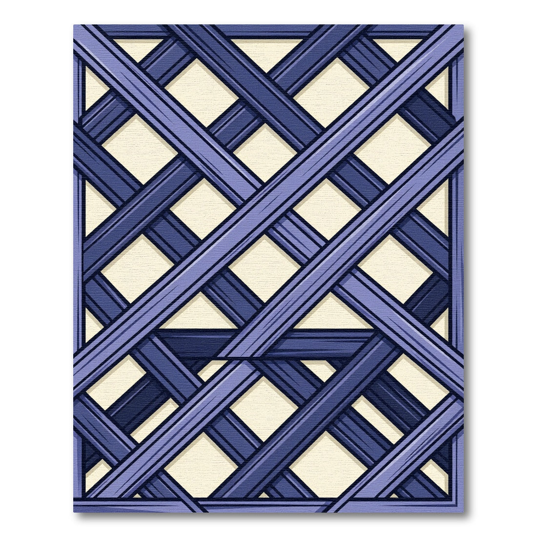 Deep Blue Intersecting Lattice Rug