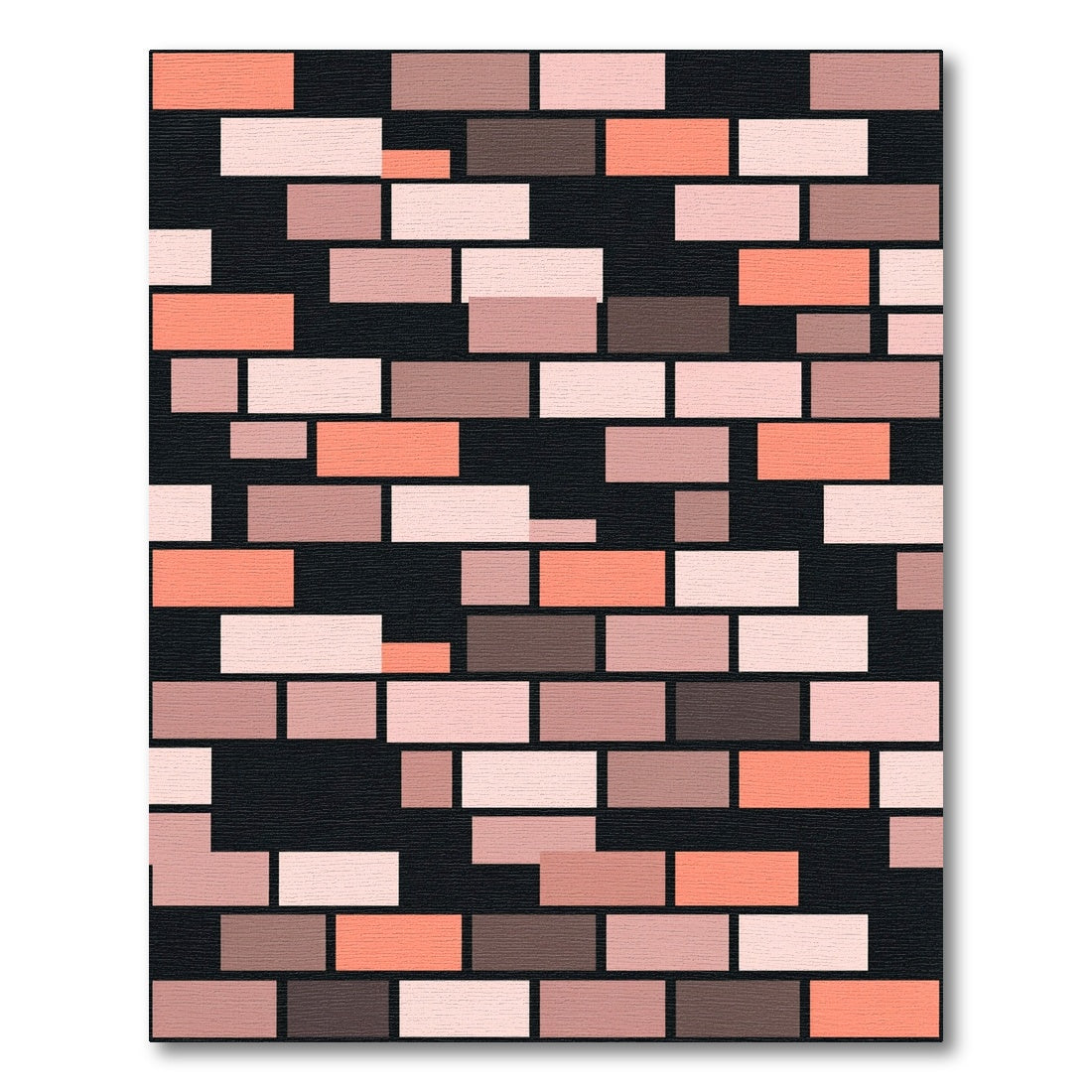 Brick Pattern Coral Blush Rectangles Rug