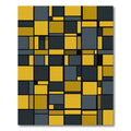 Modern Yellow Charcoal Geometric Blocks Rug
