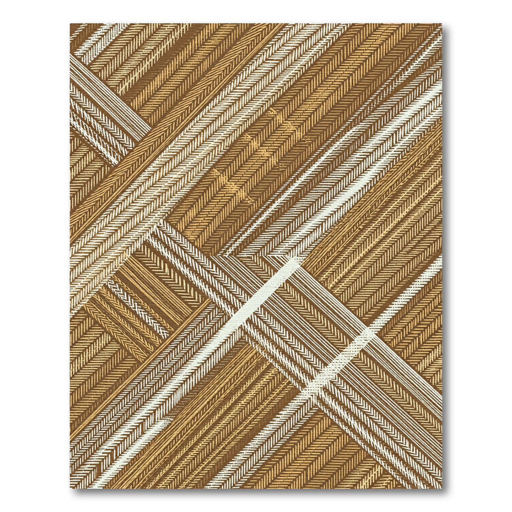 Earthy Brown Herringbone Textured Plaid Rug