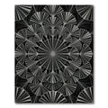 Art Deco Monochrome Ginkgo Fan Medallion Rug
