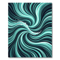 Teal Abstract Swirling Ocean Wave Rug