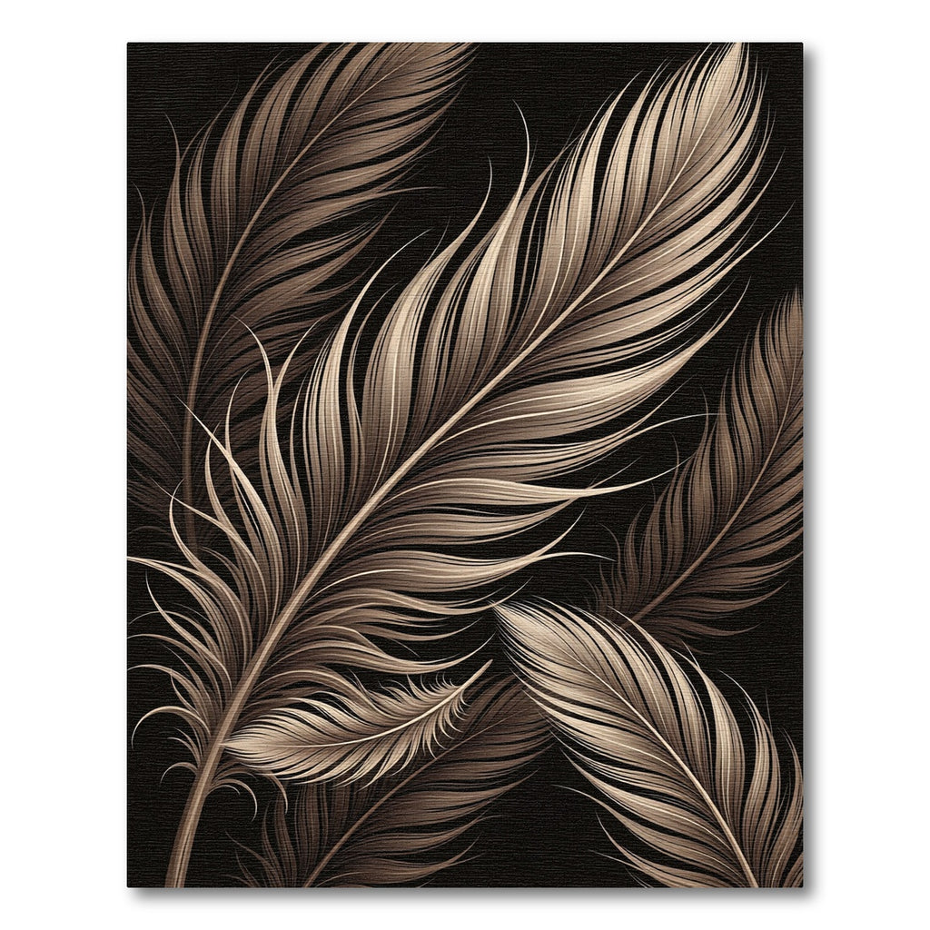 Elegant Ethereal Chocolate Feather Sway Rug