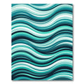 Abstract Teal Wave Flow Rug