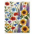 Vibrant Wildflower Meadow Botanical Art Rug