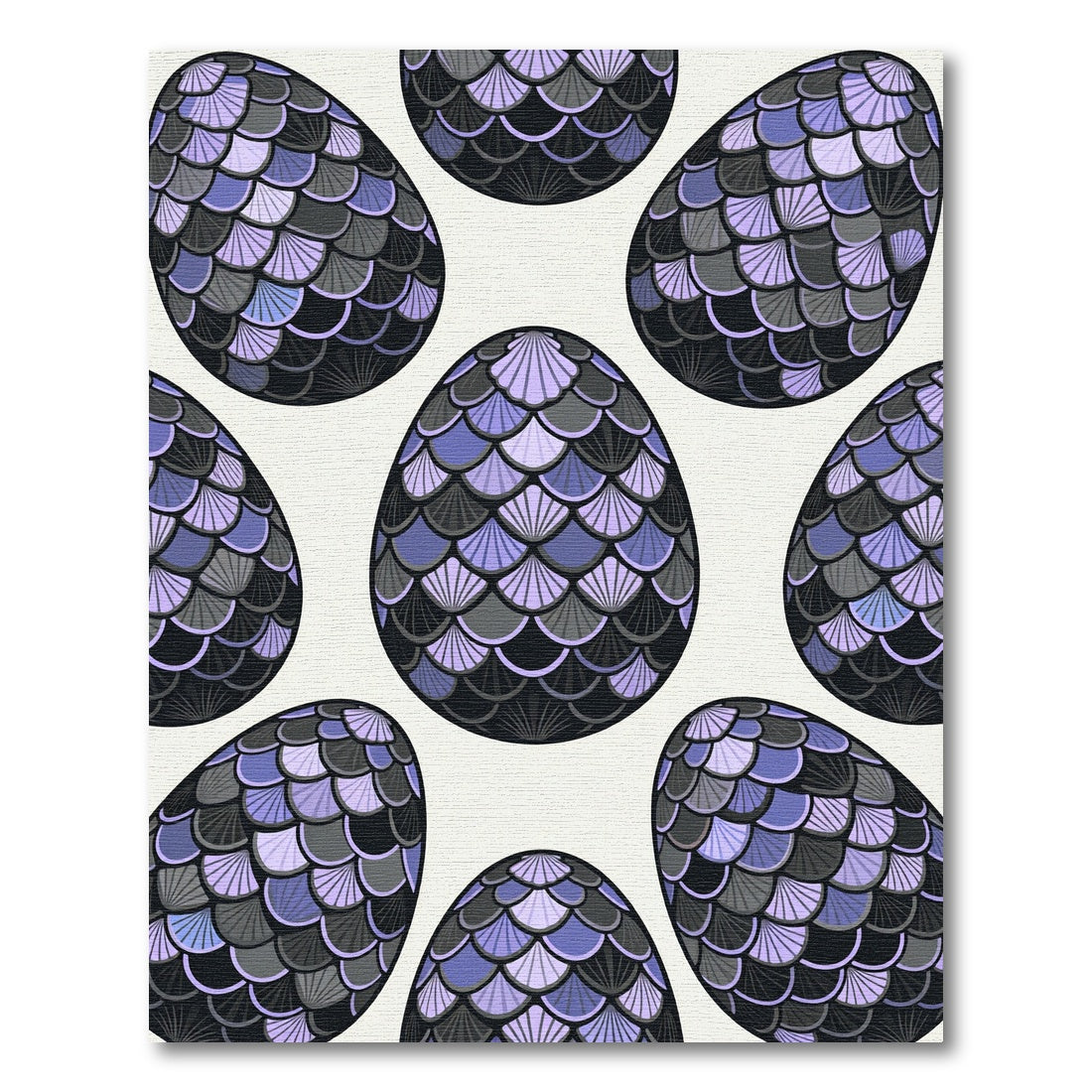 Elegant Violet Dragon Scale Geometric Rug
