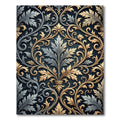 Elegant Gold and Silver Acanthus Scrollwork Rug