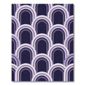 Modern Deep Purple Concentric Arch Rug