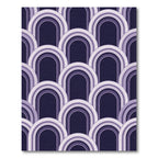Modern Deep Purple Concentric Arch Rug
