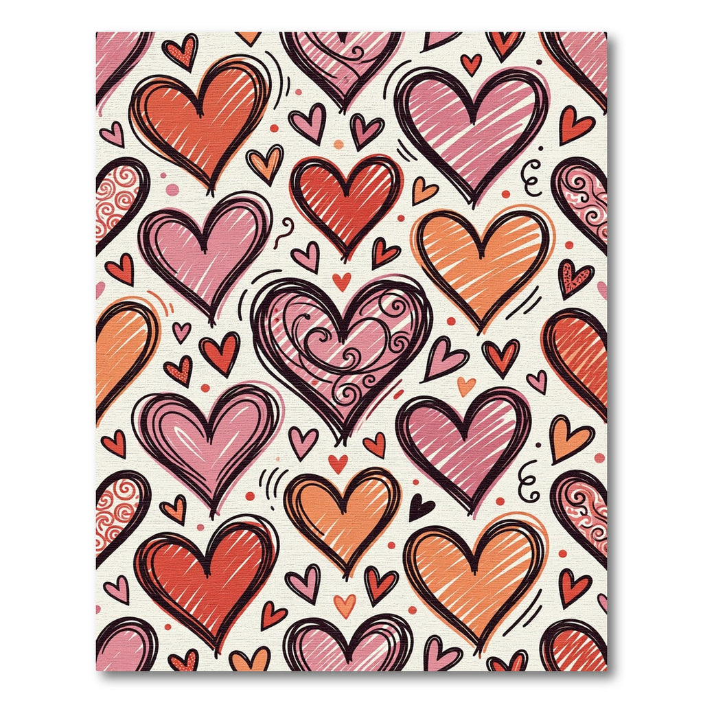 Whimsical Heart Collage Vibrant Tone Rug