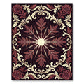 Dark Crimson Floral Baroque Medallion Rug