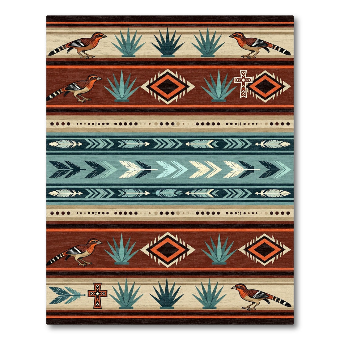 Southwestern Adobe Desert Bird Arrow Accent Rug