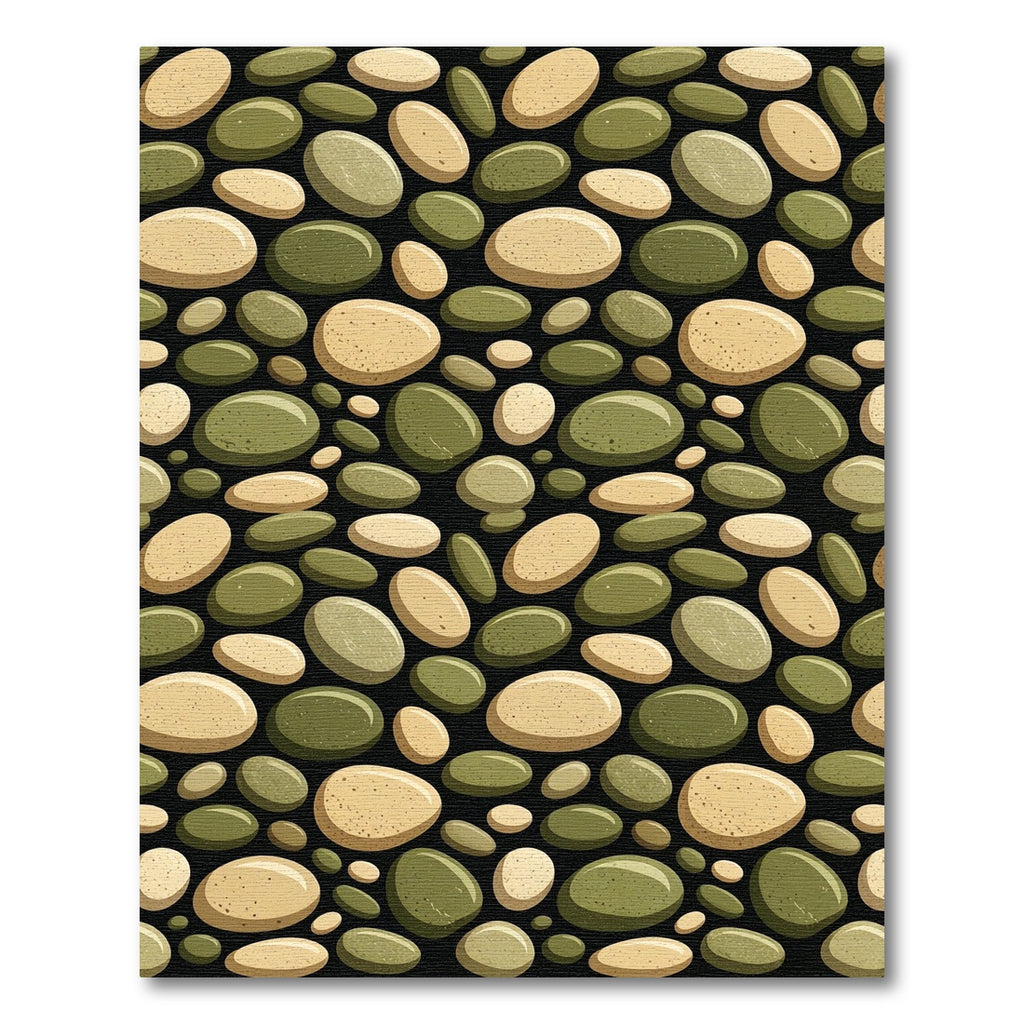 Olive And Tan Pebble Arrangement Rug