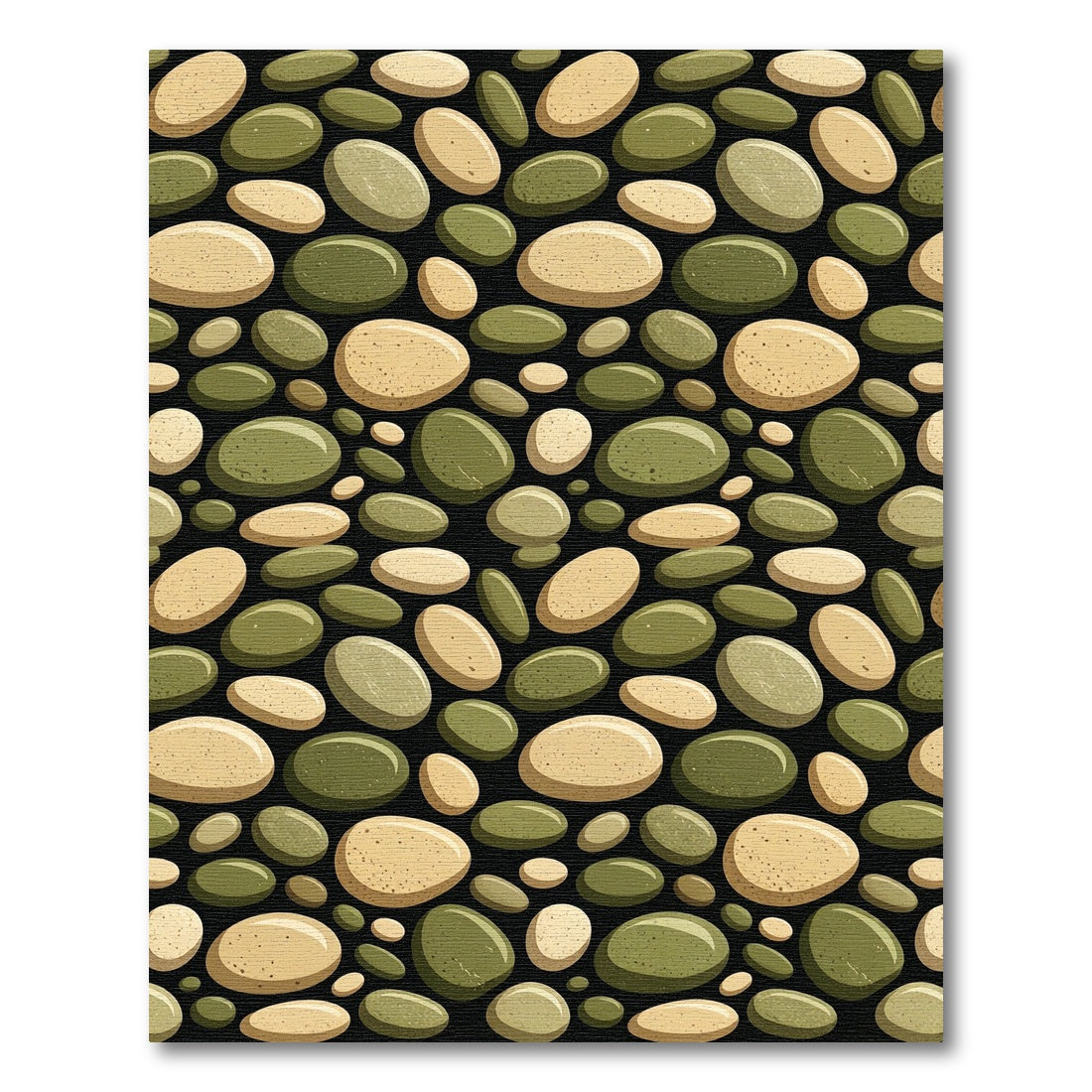 Olive And Tan Pebble Arrangement Rug
