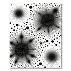 Bold Black Dot Burst Star Rug
