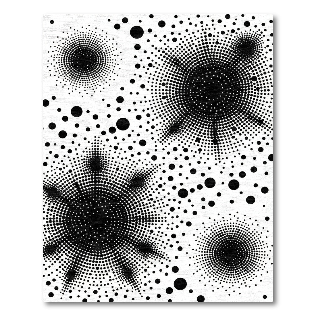 Bold Black Dot Burst Star Rug