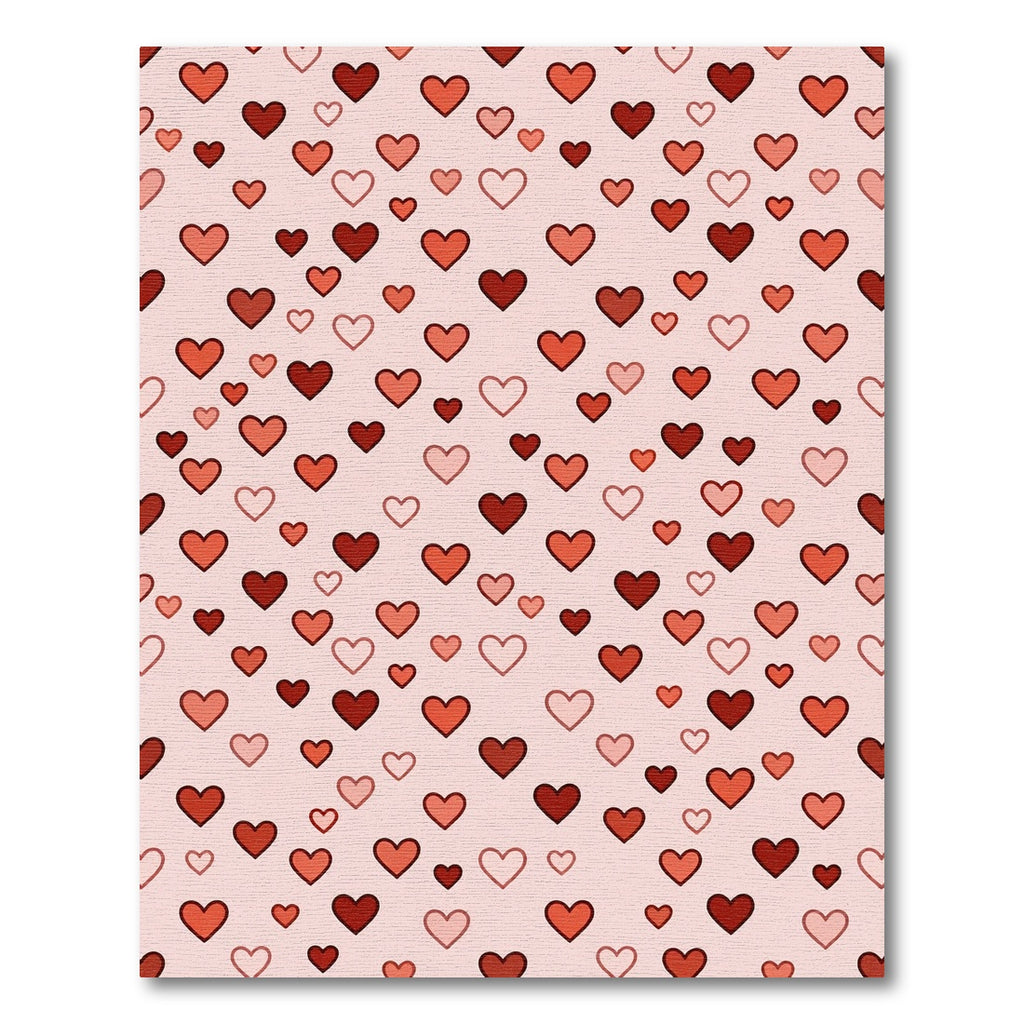 Crimson Red Hearts Scatter Pattern Rug