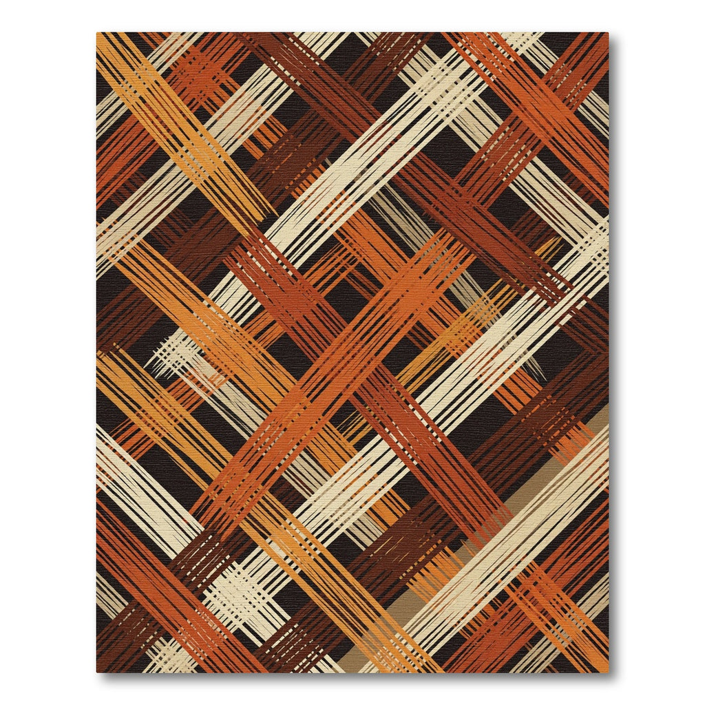 Earthy Interwoven Stripe Pattern Rug