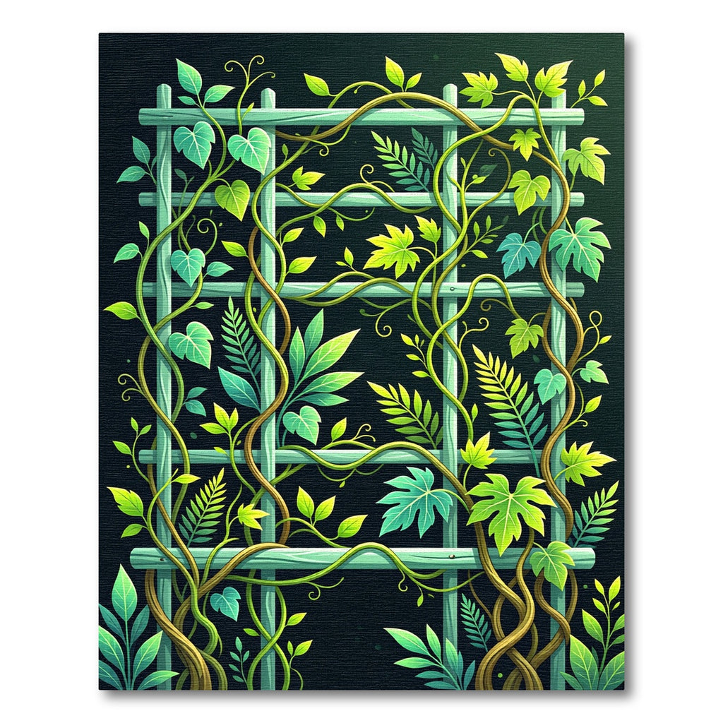 Lush Green Garden Climbing Vine Rug