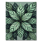 Lush Green Tropical Calathea Foliage Rug