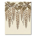 Cream Wisteria Branch Cascading Flowers Rug