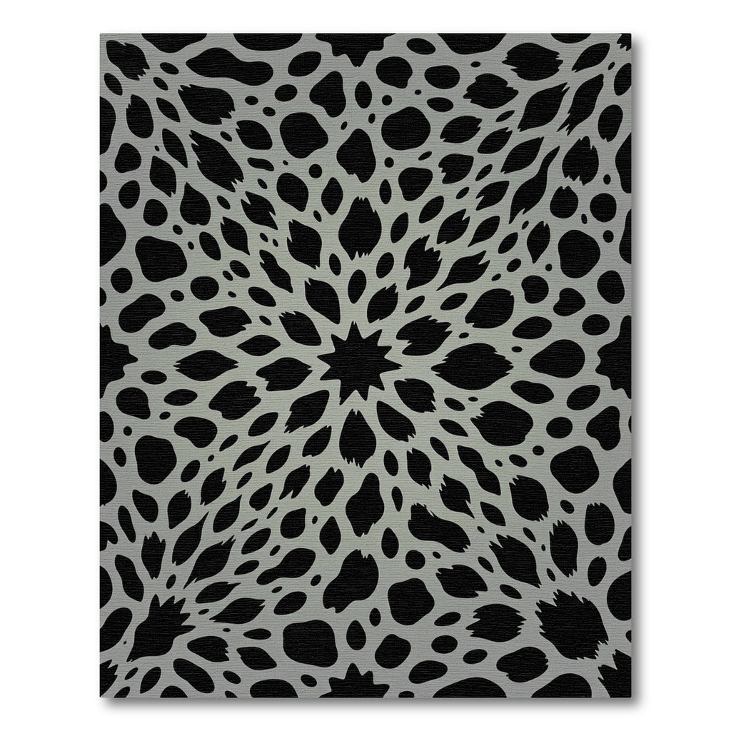 Gray and Black Organic Radial Rug