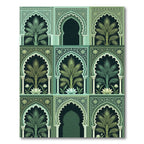 Emerald Archway Palm Botanical Scene Rug
