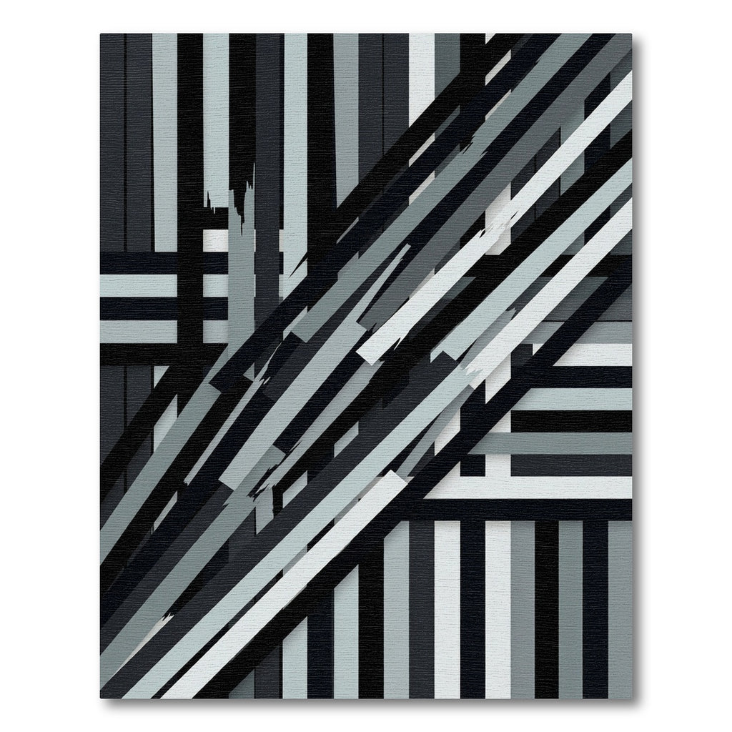 Monochrome Abstract Geometric Diagonal Stripe Rug
