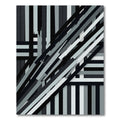 Monochrome Abstract Geometric Diagonal Stripe Rug