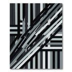 Monochrome Abstract Geometric Diagonal Stripe Rug