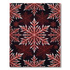Crimson Red Snow Flake Pattern Rug
