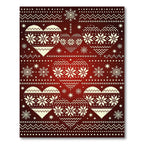 Red Nordic Heart Snowflake Fair Isle Rug