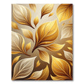 Golden Floating Foliage Botanical Arrangement Rug