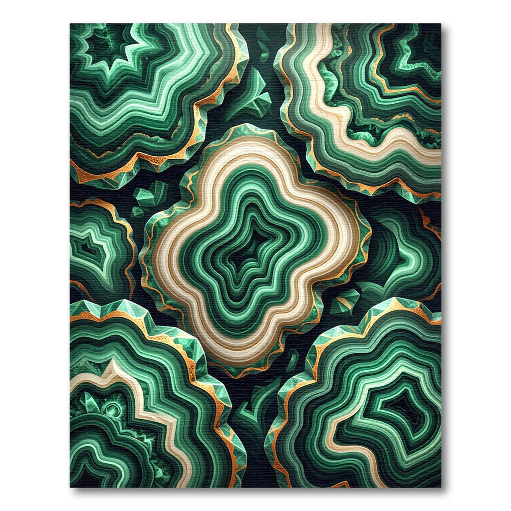 Emerald Green Gold Agate Layers Rug