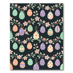 Floral Easter Egg Garland Dark Backdrop Rug
